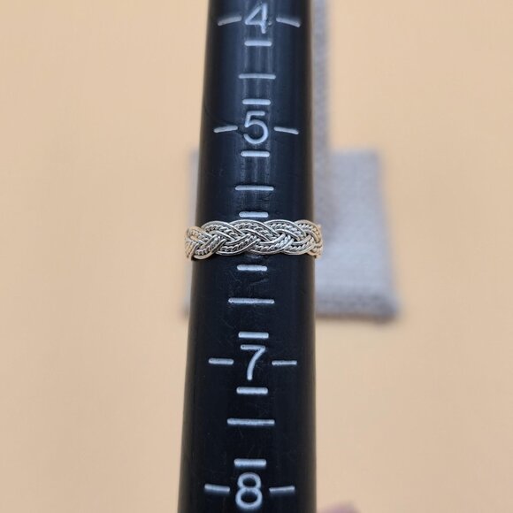 Size 6 Sterling Silver Braided Rustic Handmade Band Ring A5433 - Picture 5 of 7